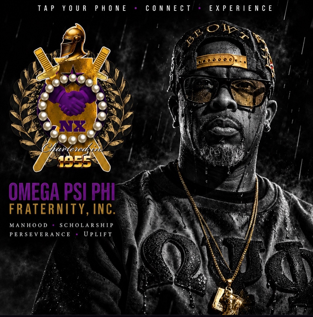 Omega Psi Phi themed Maurice Young profile artwork